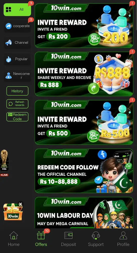 10win game bonuses