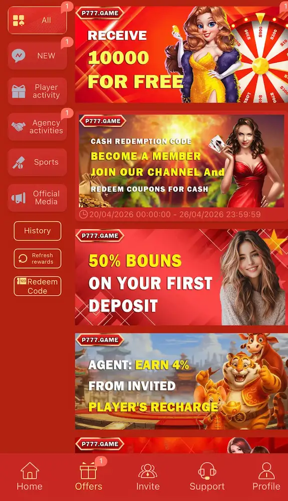 P777 Game Bonuses