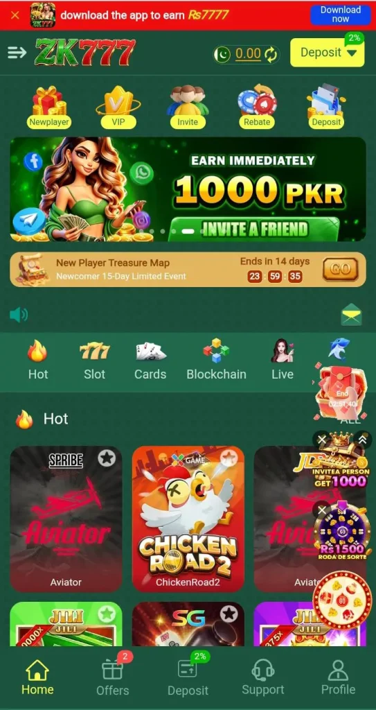 ZK777 Game is an exciting online real-money gaming platform designed mainly for players in Pakistan. It brings together different types of games where you can bet, play, and win actual cash.
